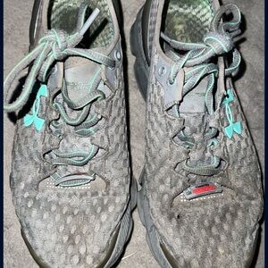 Under Armour Gray and Teal Running Shoes
